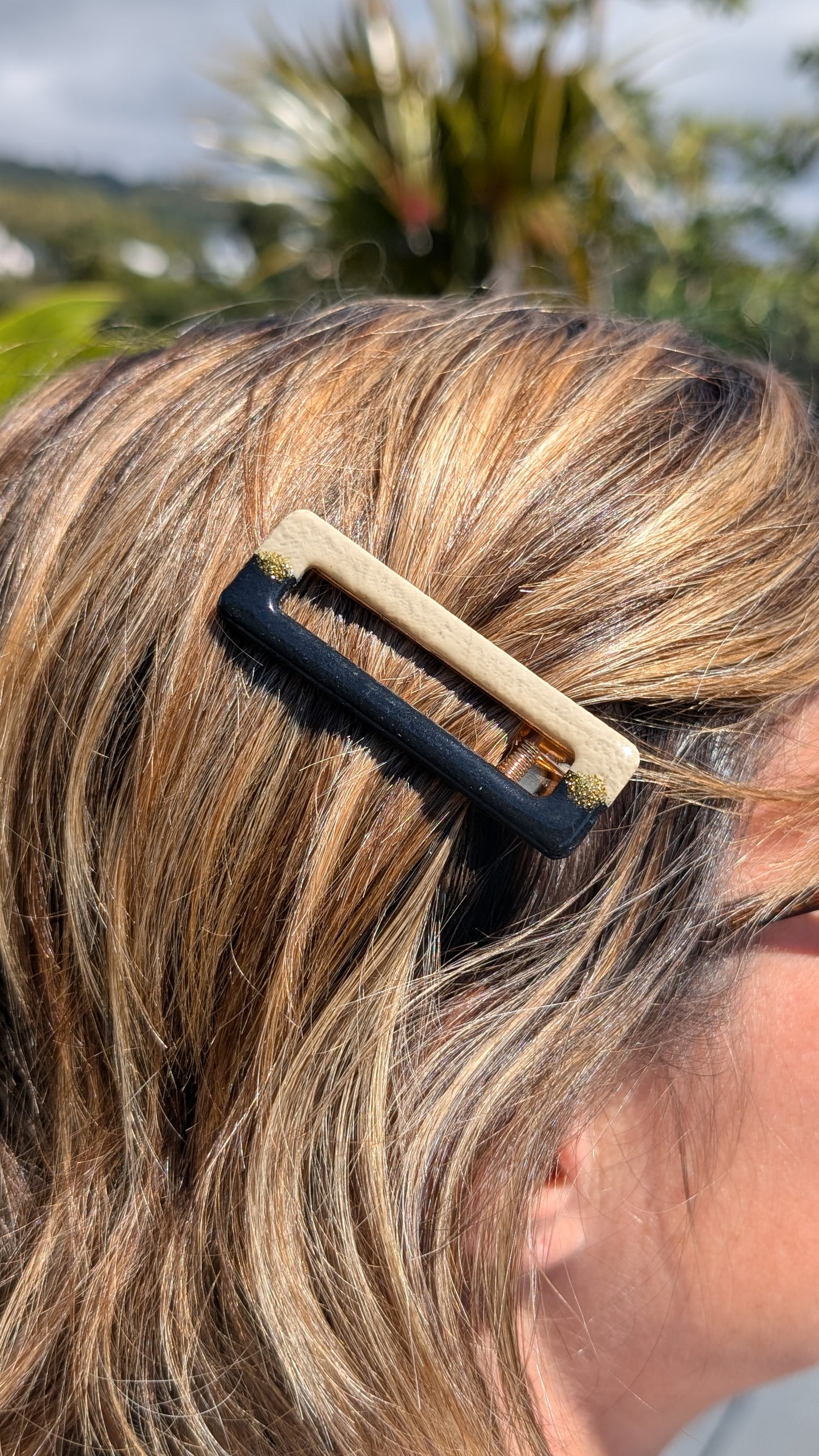 Barrette bigoût noir / beige