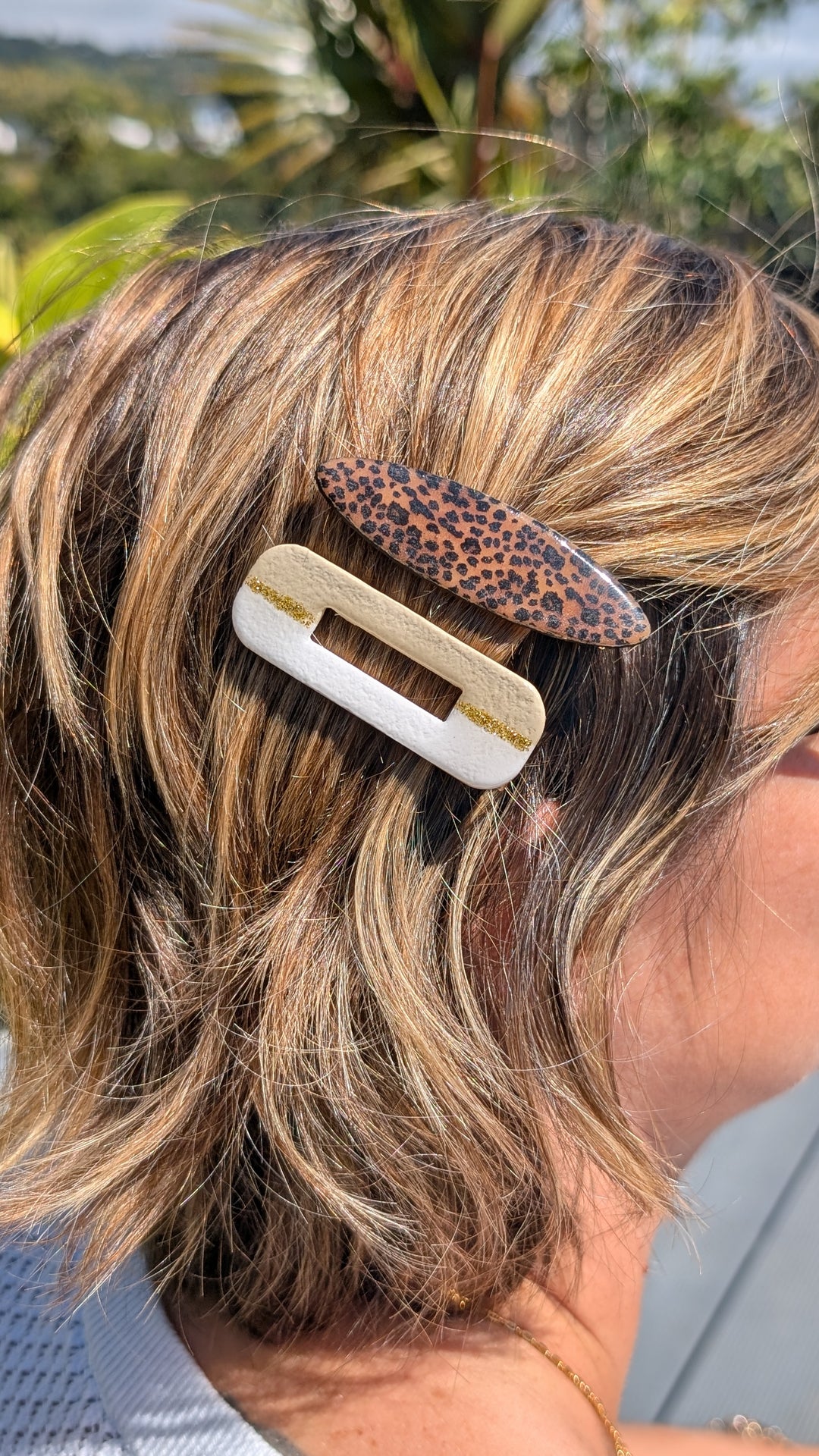 Barrette bigoût blanc /beige
