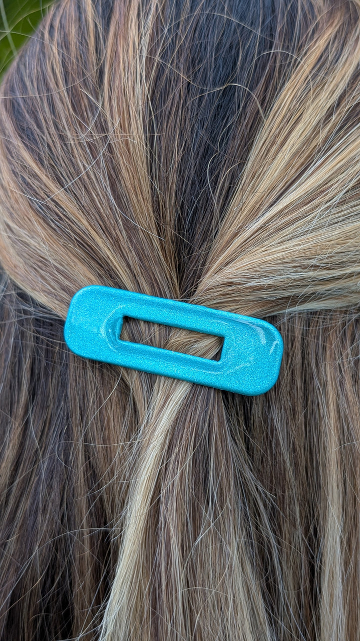 Barrette vert pearl