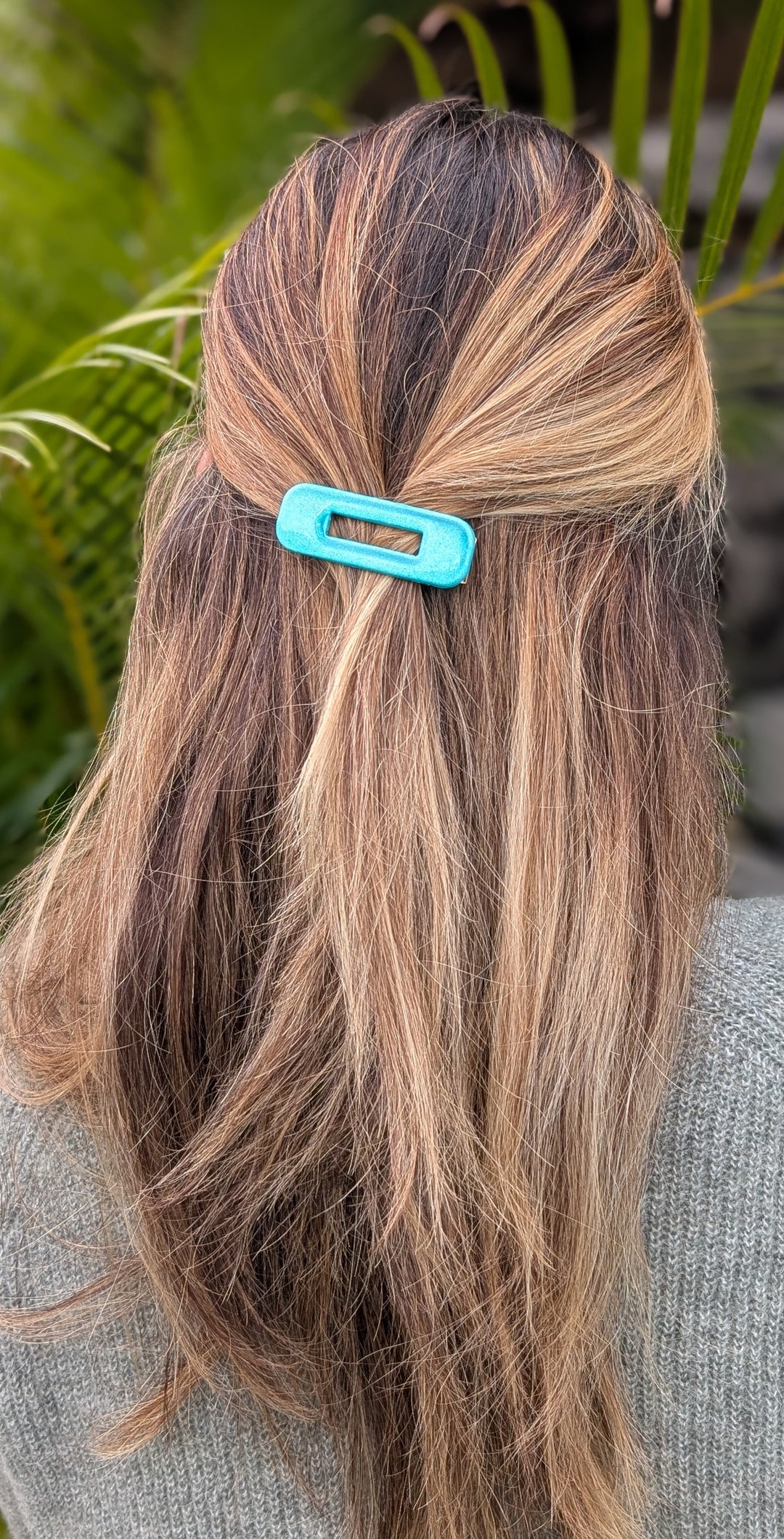 Barrette vert pearl
